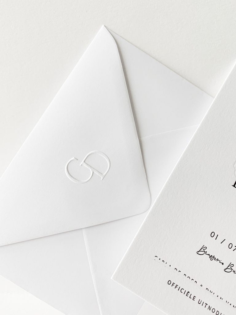 Trouwkaart design envelop
